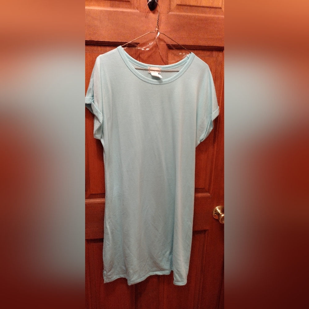 T-shirt dress teal size medium